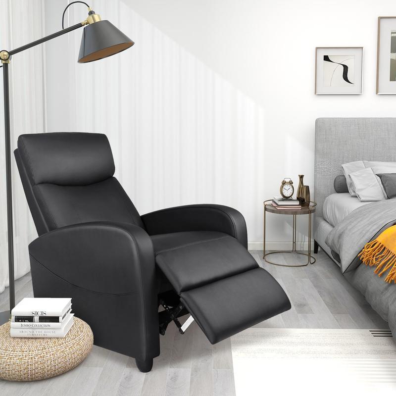 Sillón reclinable para sala de estar, sillón reclinable de masaje, sillones para cine en casa, sillón reclinable moderno ajustable con asiento y respaldo acolchados.
