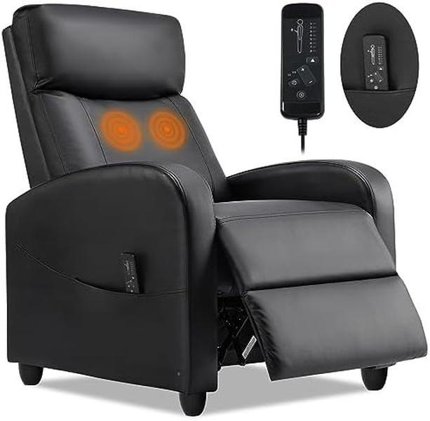 Sillón reclinable para sala de estar, sillón reclinable de masaje, sillones para cine en casa, sillón reclinable moderno ajustable con asiento y respaldo acolchados.