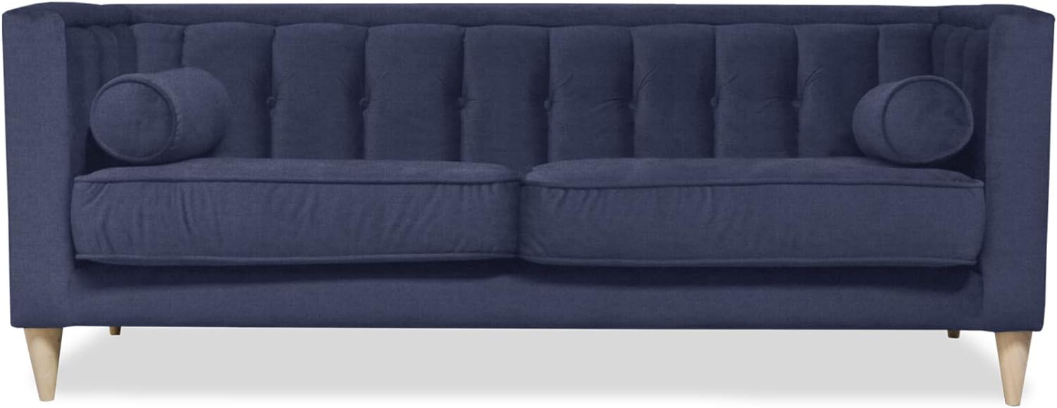 SofaMatch, Sofá Poole, Tela Quantum, Patas Natural, Tela Premium, Madera Certificada, Máxima Comodidad, Diseño Elegante, Inteligente y Funcional - Gris-almohada