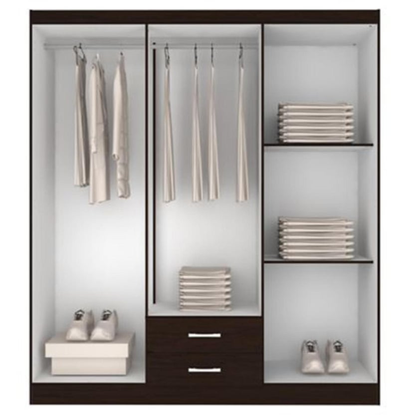 Closet chocolate 6 puertas 2 cajones