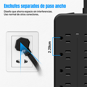 12 en 1 Regleta Multicontacto Extension USB