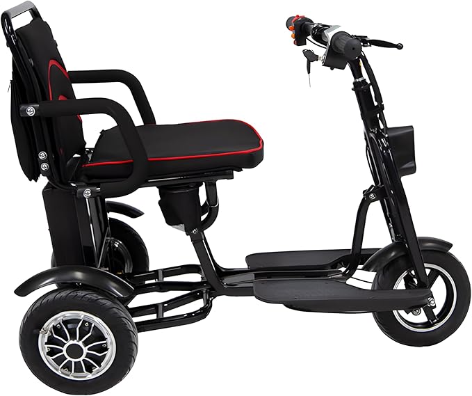 Silla De Ruedas Electrica Scooter Plegable | Facil transporte, Luces delanteras, Botón de control de avance y retroceso, Soporta 100 Kg-Muñeca
