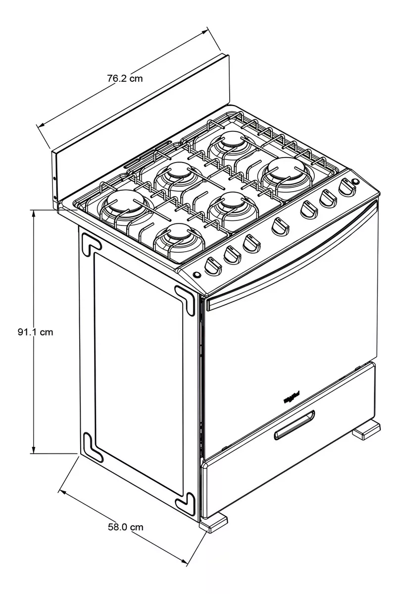 Estufa WhirlpoolWFR3200D con puerta con visor color gris 127V