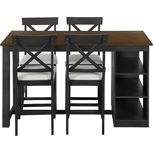 Juego de mesa de comedor de altura de mostrador con 4 sillas