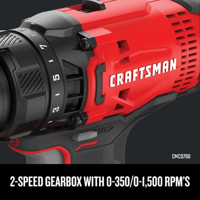 CRAFTSMAN V20 Kit combinado de herramientas eléctricas de 2 herramientas de 20 voltios máx. con estuche blando (2 baterías incluidas y cargador incluido)