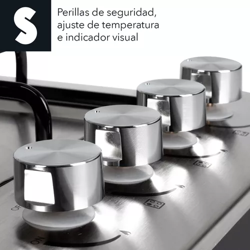 Parrilla Estufa Empotrable 4 Quemadores Gas Acero Inoxidable