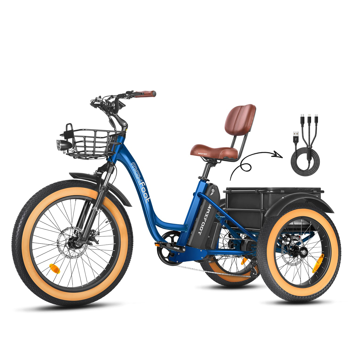 [750W] Triciclo eléctrico de tracción trasera MF-30 Ver 2024