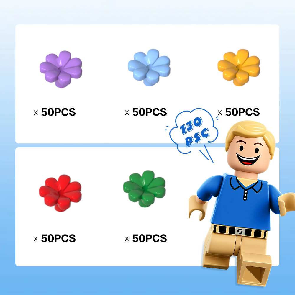 Pflanzen-, Blumen-, Figuren-Accessoire mit 7 dicken Blütenblättern und Anstecknadel x250PCS #32606