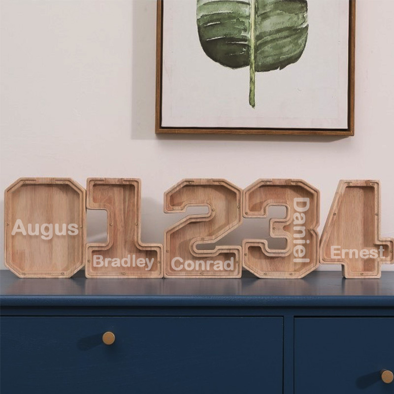 Sparschwein für Kinder, Sparschwein aus Holz mit Glückszahl, beste Geburtstagsgeschenke