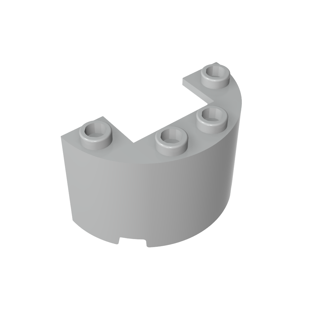 Zylinderhälfte 2 x 4 x 2 mit 1 x 2 Ausschnitt-MyGobricks