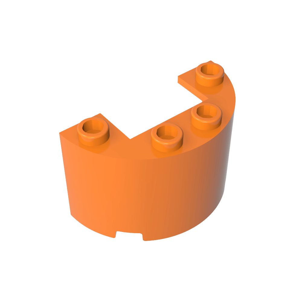 Zylinderhälfte 2 x 4 x 2 mit 1 x 2 Ausschnitt-MyGobricks