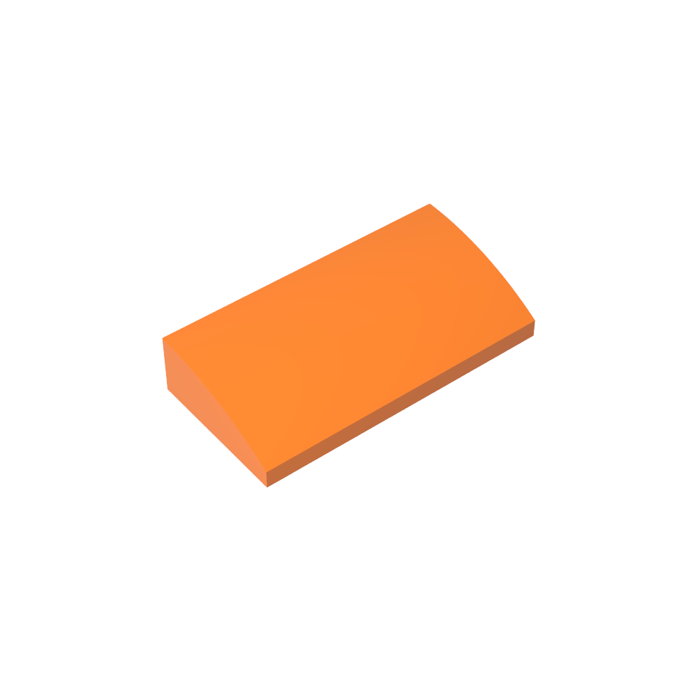 Schrägstein gebogen 2 x 4 x 2/3 ohne Noppen, mit Bodenrohren - MyGobricks