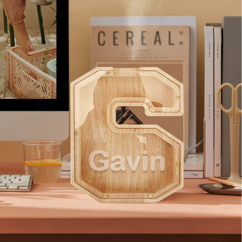 Sparschwein für Kinder, Sparschwein aus Holz mit Glückszahl, beste Geburtstagsgeschenke