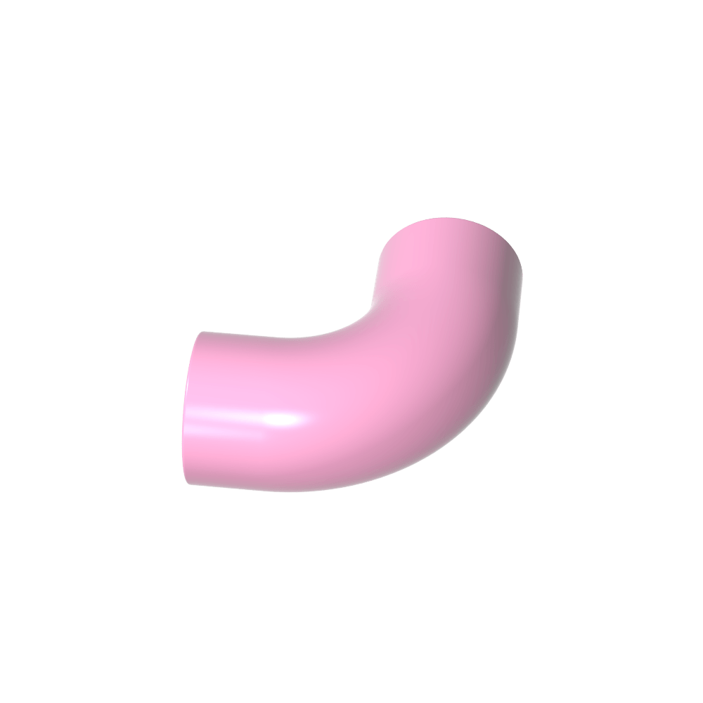 Runder Ziegelstein, 1 x 1 Durchmesser, Rohr mit 90-Grad-Kniestück (2 x 2 x 1) und Achslöchern (Querlöchern) an jedem - MyGobricks