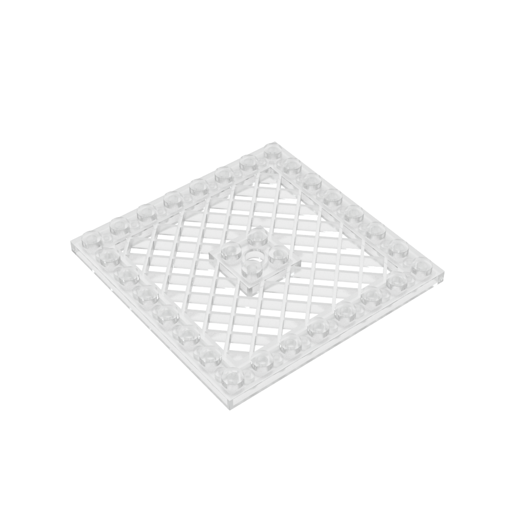Platte Spezial 8 x 8 mit Gitter [Loch in der Mitte]-MyGobricks