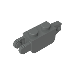 Scharnierstein 1 x 2 verriegelnd mit 1 Finger vertikalem Ende und 2 Fingern vertikalem Ende, 9 Zähne