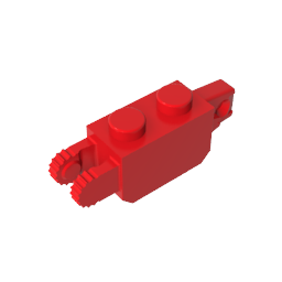 Scharnierstein 1 x 2 verriegelnd mit 1 Finger vertikalem Ende und 2 Fingern vertikalem Ende, 9 Zähne