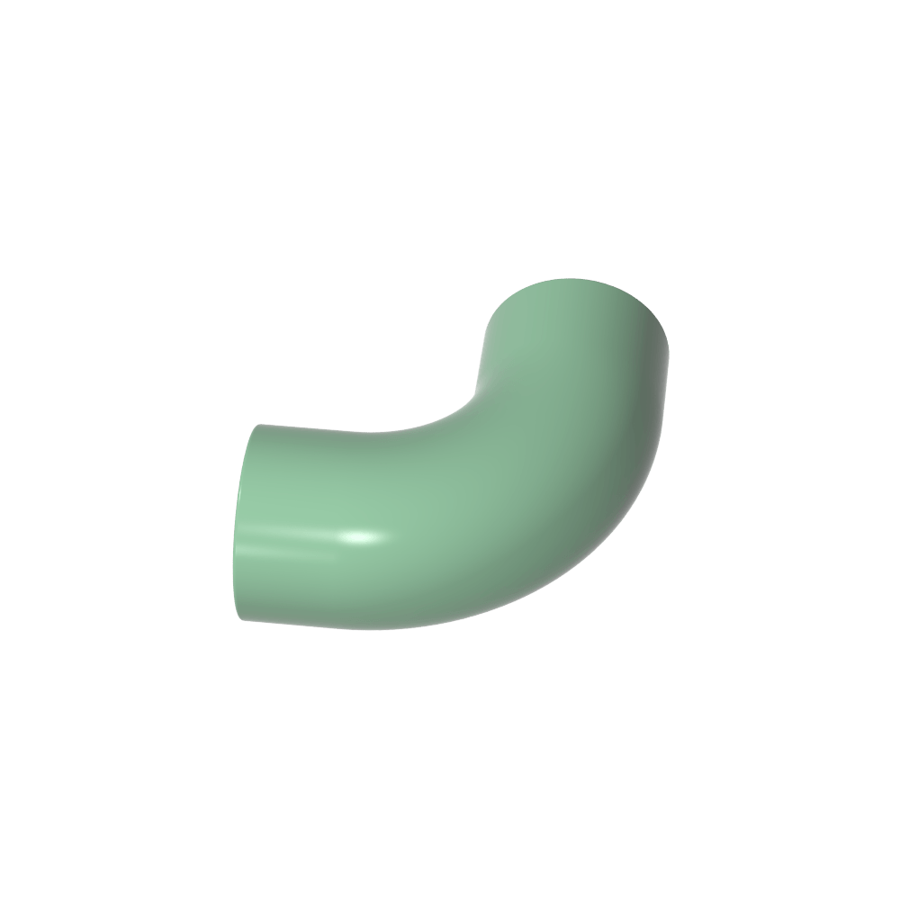 Runder Ziegelstein, 1 x 1 Durchmesser, Rohr mit 90-Grad-Kniestück (2 x 2 x 1) und Achslöchern (Querlöchern) an jedem - MyGobricks