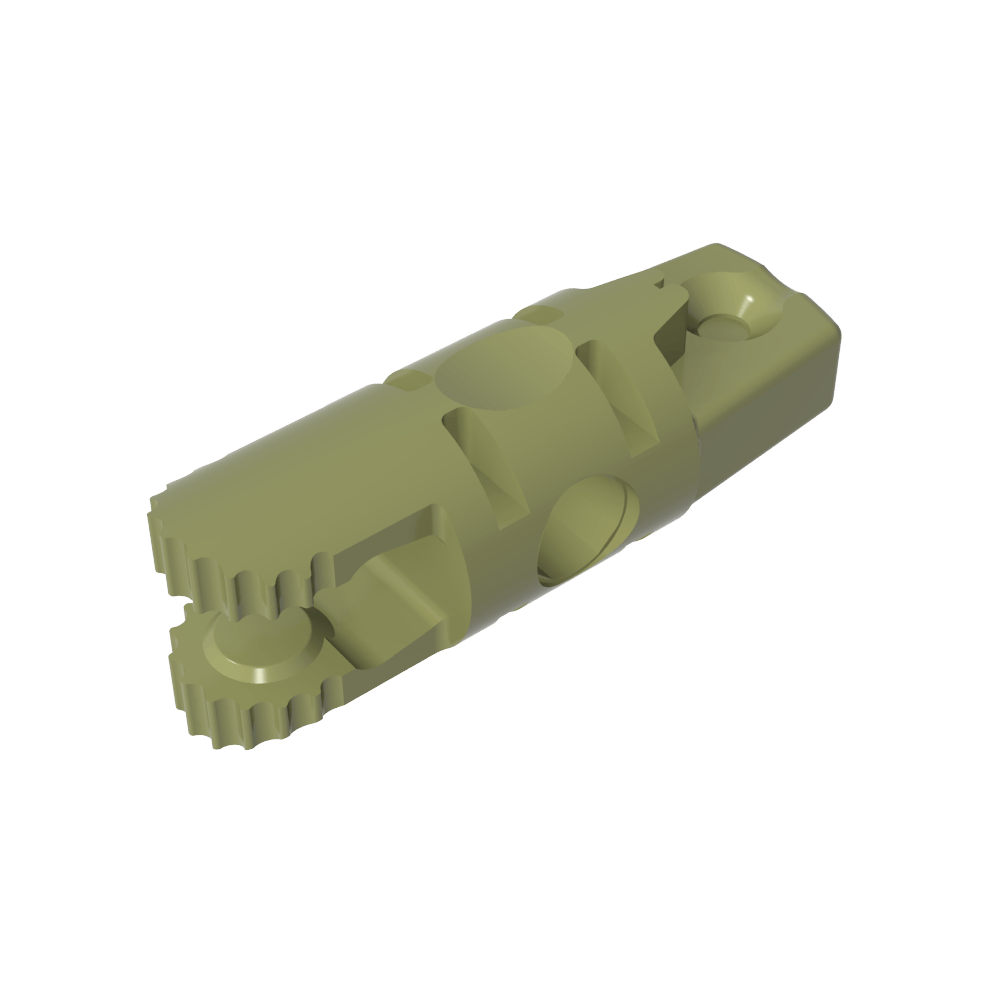 Scharnierzylinder 1 x 3 Verriegelung mit 1 Finger und 2 Fingern an den Enden [Unbestimmte Öffnung]-MyGobricks