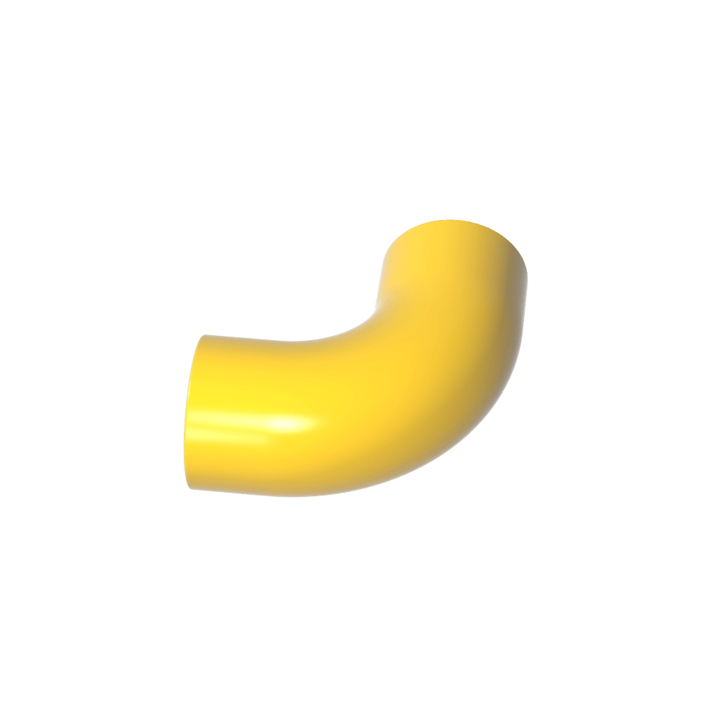 Runder Ziegelstein, 1 x 1 Durchmesser, Rohr mit 90-Grad-Kniestück (2 x 2 x 1) und Achslöchern (Querlöchern) an jedem - MyGobricks