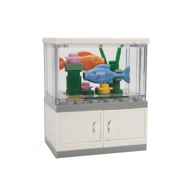 MOC Modernes Einrichtungsset, Kleinteile für Sofa/TV-Ständer/Inneneinrichtung, Wohnaccessoires und Zubehör