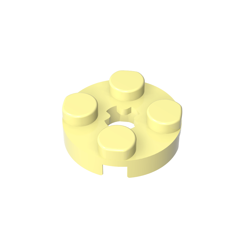 Platte rund 2 x 2 mit Achsloch Typ 1 (+ Öffnung) - MyGobricks