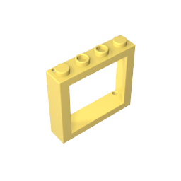 Fenster 1 x 4 x 3 Zug mit Fensterladenlöchern und festen Bolzen an den Enden