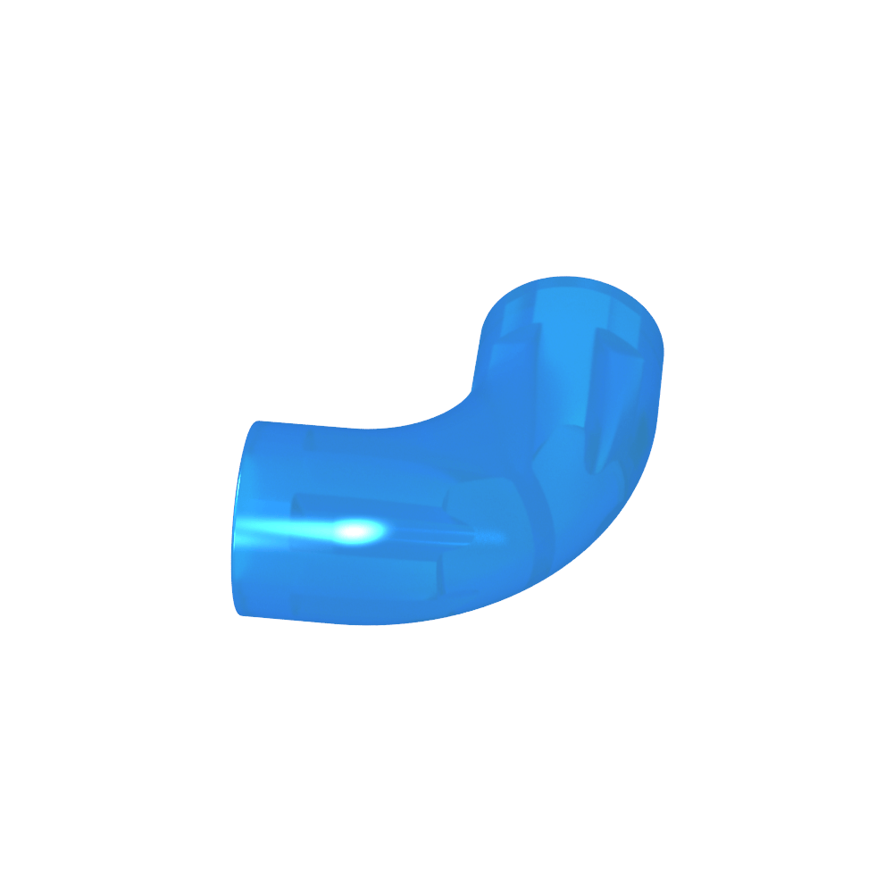 Runder Ziegelstein, 1 x 1 Durchmesser, Rohr mit 90-Grad-Kniestück (2 x 2 x 1) und Achslöchern (Querlöchern) an jedem - MyGobricks