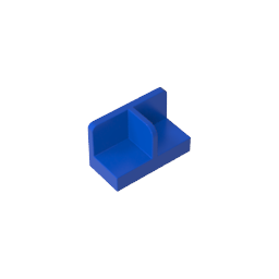 Platte 1 x 2 x 1 mit abgerundeten Ecken und Mittelteiler