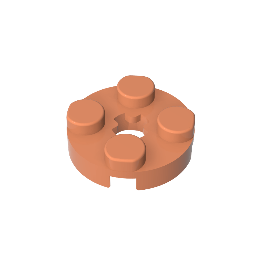 Platte rund 2 x 2 mit Achsloch Typ 1 (+ Öffnung) - MyGobricks