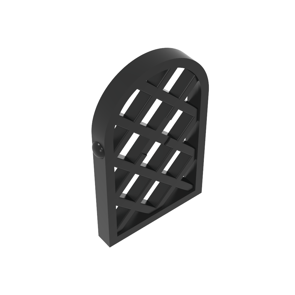 Fenster 1 x 2 x 2 2/3 Scheibe Gitterraute mit abgerundeter Oberseite-MyGobricks