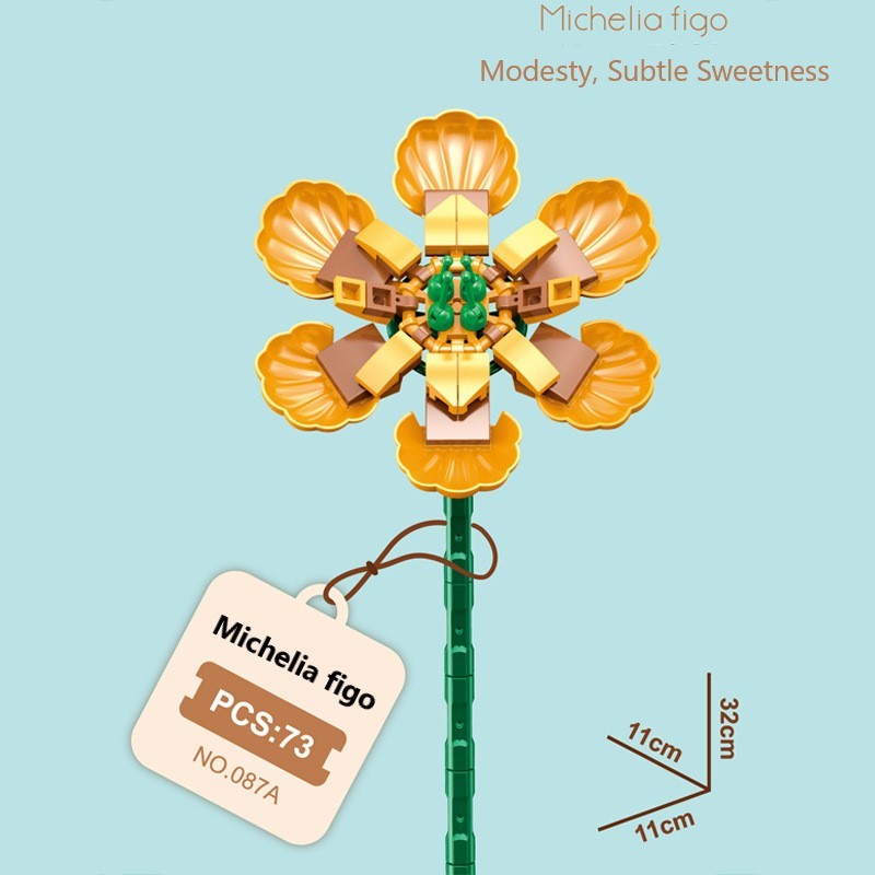 Intelligente Bausteine zur Montage kleiner Partikel in Blumenform, kompatibel mit realistischen Immergrünen, das beste Geburtstags- und Weihnachtsgeschenk