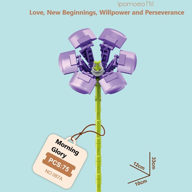 Intelligente Bausteine zur Montage kleiner Partikel in Blumenform, kompatibel mit realistischen Immergrünen, das beste Geburtstags- und Weihnachtsgeschenk