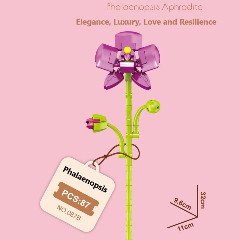 Intelligente Bausteine zur Montage kleiner Partikel in Blumenform, kompatibel mit realistischen Immergrünen, das beste Geburtstags- und Weihnachtsgeschenk