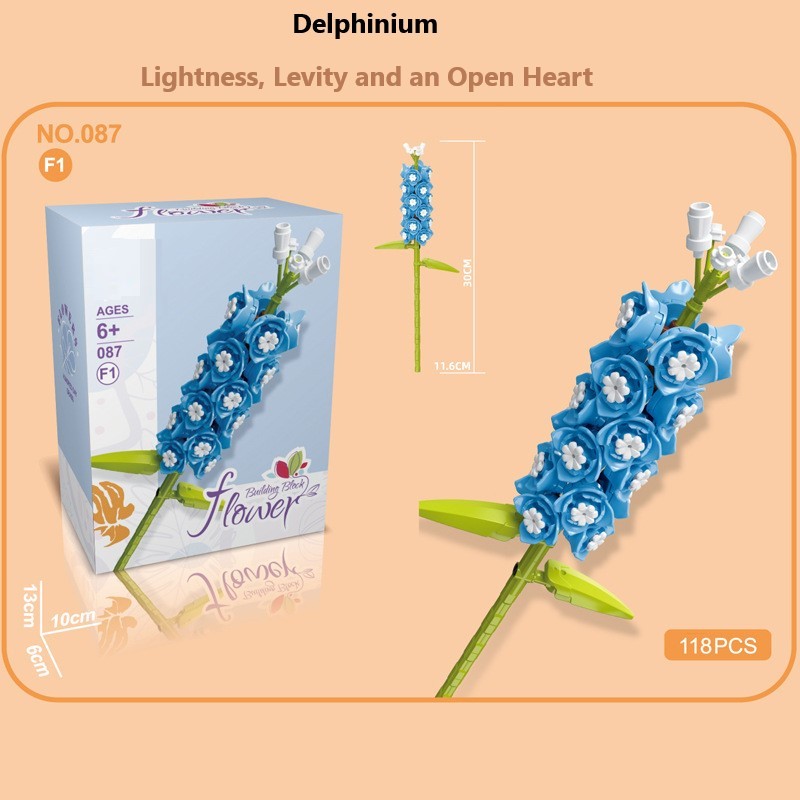 Intelligente Bausteine zur Montage kleiner Partikel in Blumenform, kompatibel mit realistischen Immergrünen, das beste Geburtstags- und Weihnachtsgeschenk