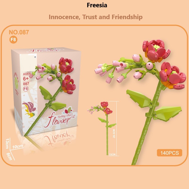 Intelligente Bausteine zur Montage kleiner Partikel in Blumenform, kompatibel mit realistischen Immergrünen, das beste Geburtstags- und Weihnachtsgeschenk