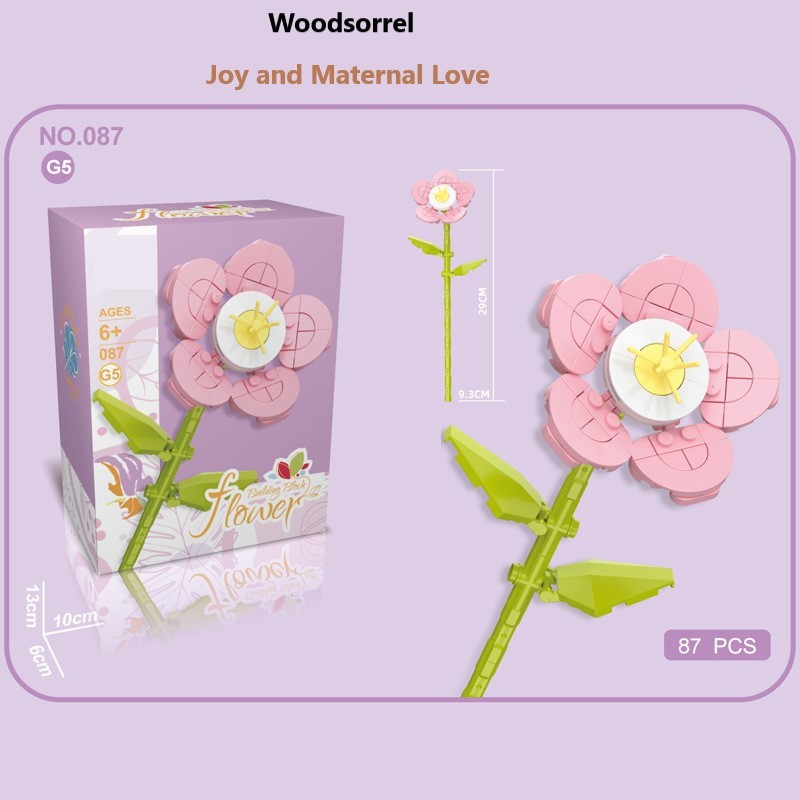 Intelligente Bausteine zur Montage kleiner Partikel in Blumenform, kompatibel mit realistischen Immergrünen, das beste Geburtstags- und Weihnachtsgeschenk