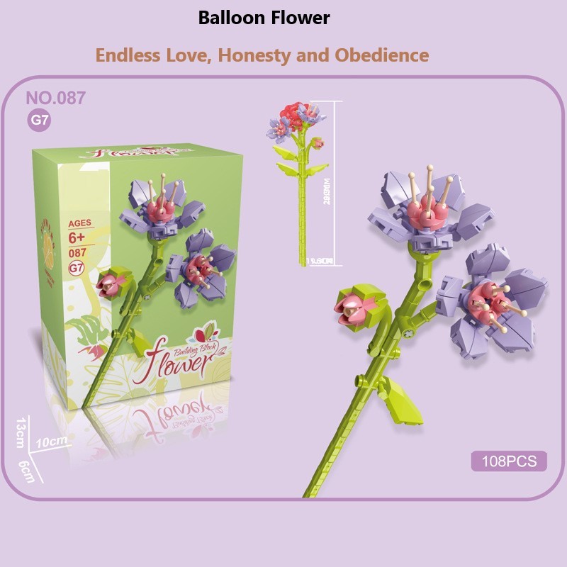 Intelligente Bausteine zur Montage kleiner Partikel in Blumenform, kompatibel mit realistischen Immergrünen, das beste Geburtstags- und Weihnachtsgeschenk