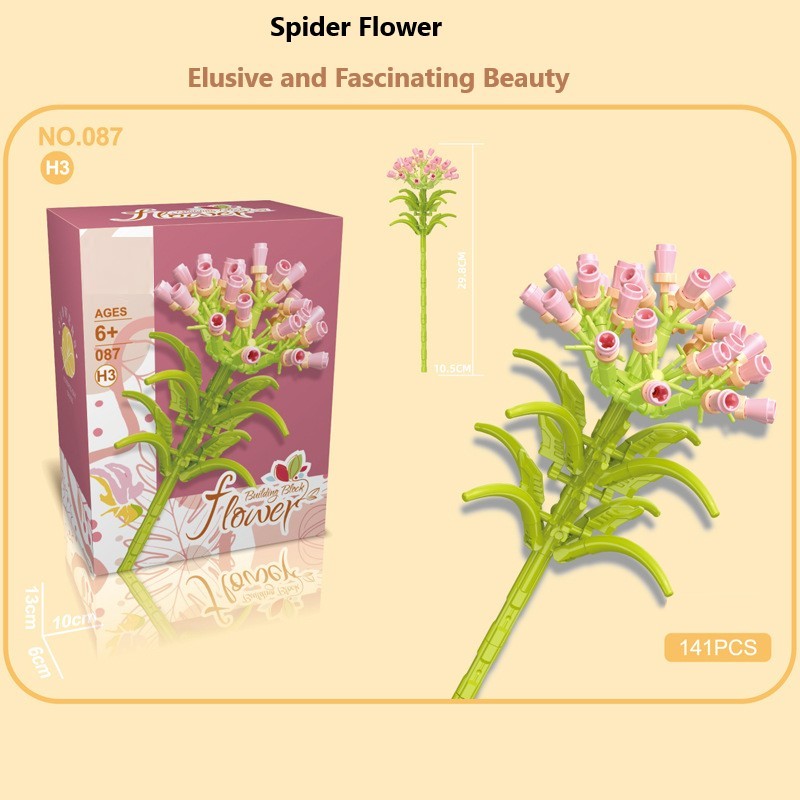 Intelligente Bausteine zur Montage kleiner Partikel in Blumenform, kompatibel mit realistischen Immergrünen, das beste Geburtstags- und Weihnachtsgeschenk