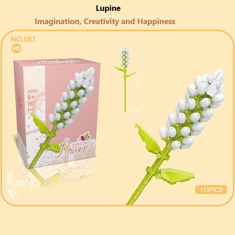 Intelligente Bausteine zur Montage kleiner Partikel in Blumenform, kompatibel mit realistischen Immergrünen, das beste Geburtstags- und Weihnachtsgeschenk