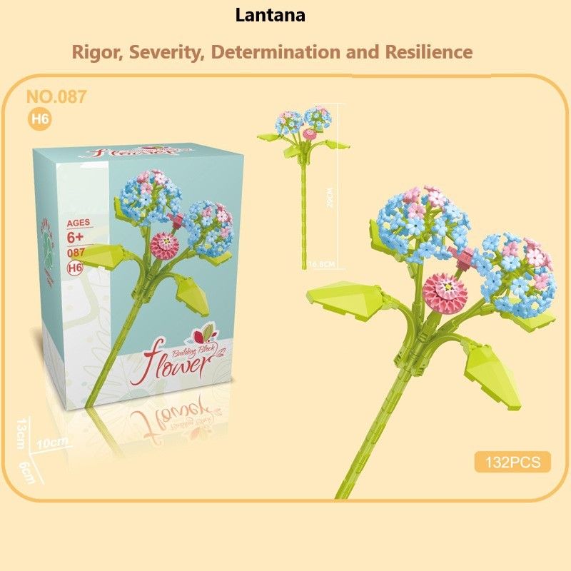 Intelligente Bausteine zur Montage kleiner Partikel in Blumenform, kompatibel mit realistischen Immergrünen, das beste Geburtstags- und Weihnachtsgeschenk