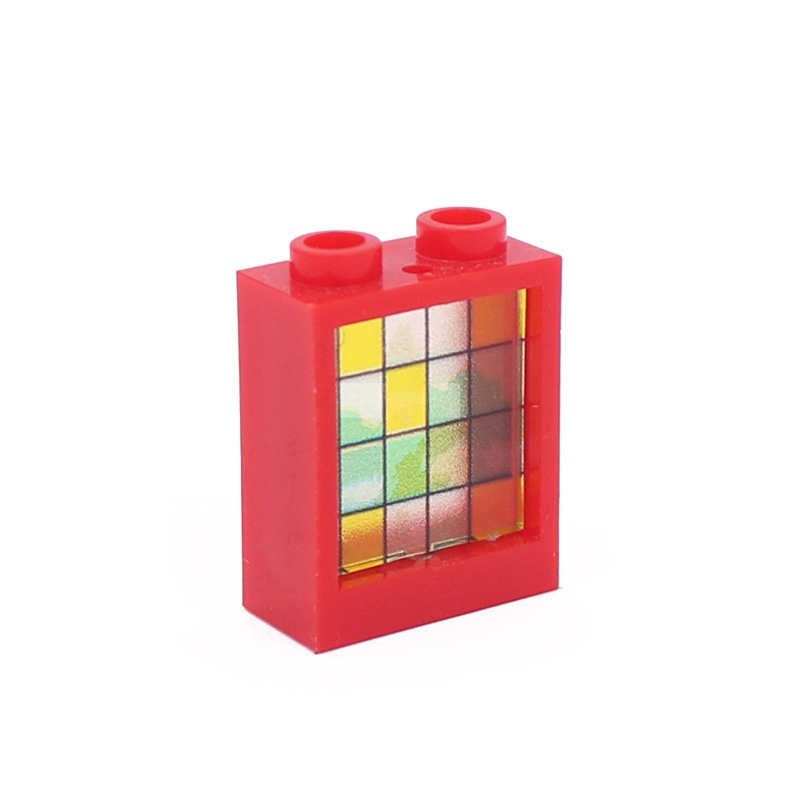 1x2x2 Glasfenster & farbige Wandpaneele | 5 Rahmenfarben & 6 Glasarten | Kompatibel mit #60592+#60601