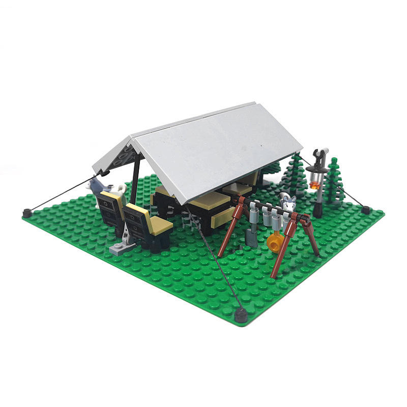 MOC-Bausteinset mit kleinen Bausteinen, Zubehör für Stadtcamping und Picknickszenen, DIY-Bausteinset für den Außenbereich