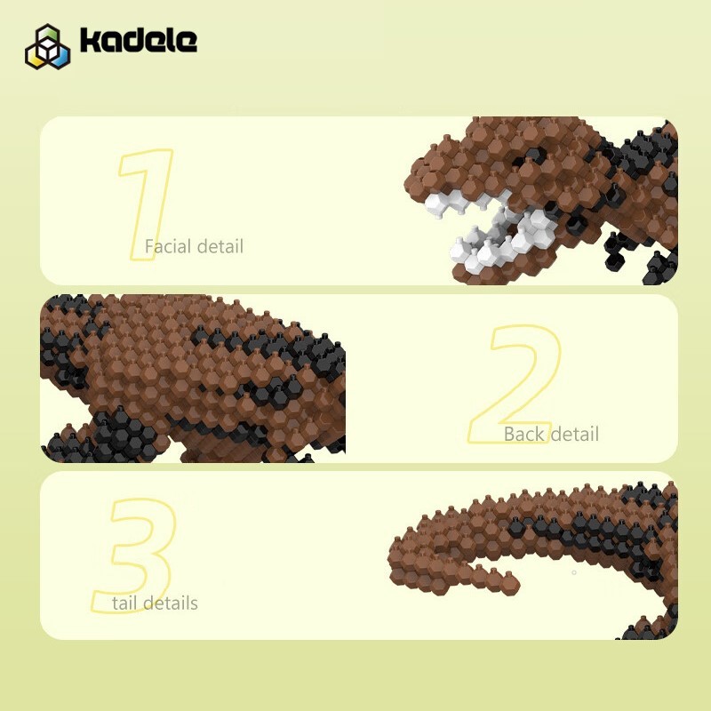 KADELE Tyrannosaurus Rex Bauset – 326-teiliges 3D-Dino-Puzzle, STEM-Lernspielzeug für Kinder