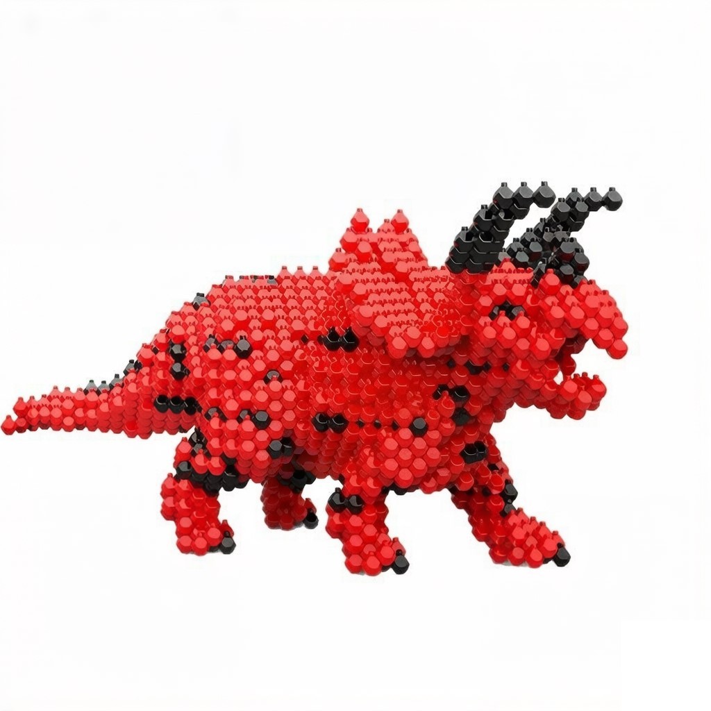 KADELE Triceratops Bauset – 519-teiliges 3D-Dinosaurier-Puzzle, STEM-Lernspielzeug für Kinder