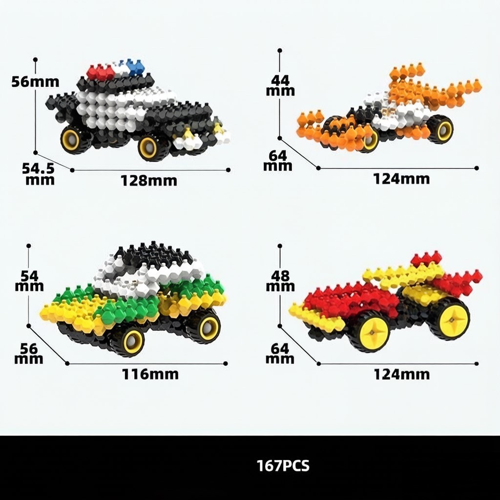 KADELE Fahrzeug-Bausteinset – Stadtrettungsmission 3D-Puzzlespielzeug für Jungen, multidirektionale Steckbausteine