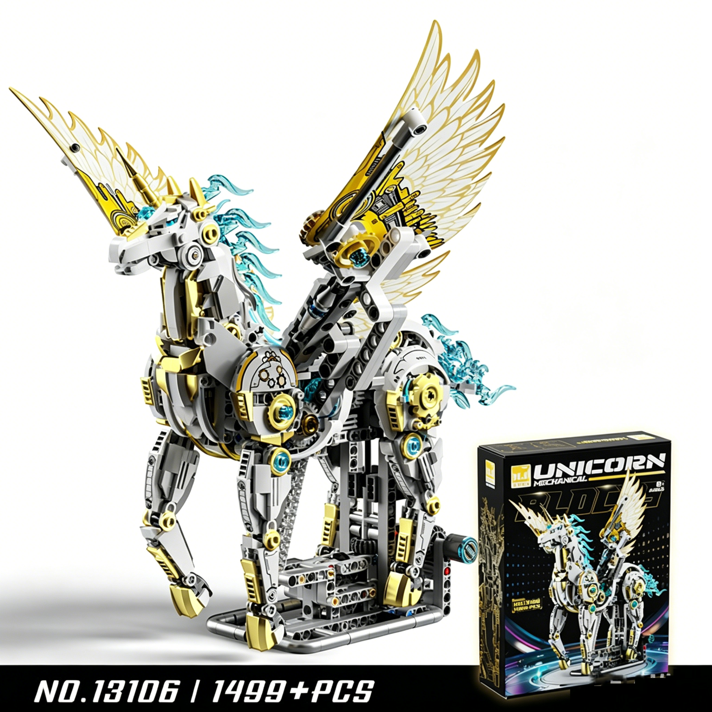Mechanische Tierfigur – Kompatibel mit dem Bausatz aus kleinen Bausteinen