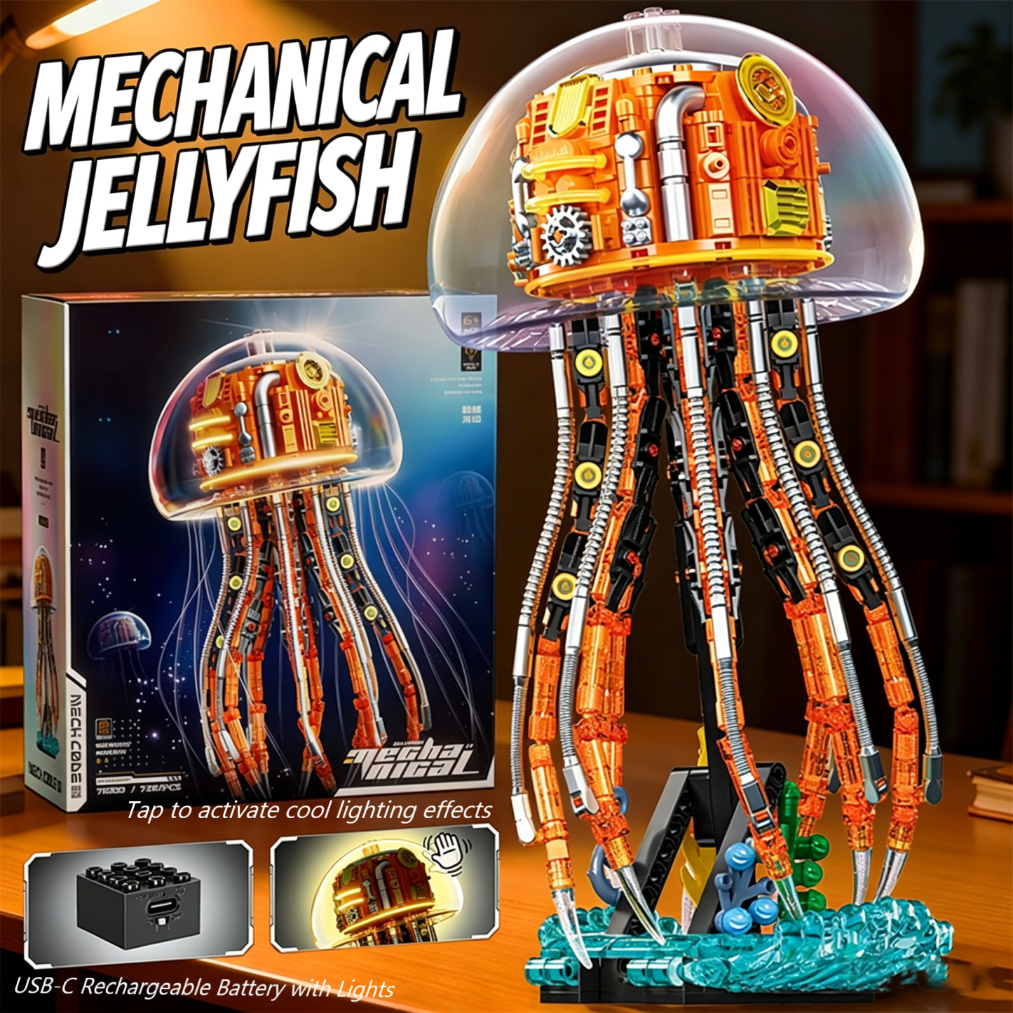 Mechanische Tierfigur – Kompatibel mit dem Bausatz aus kleinen Bausteinen