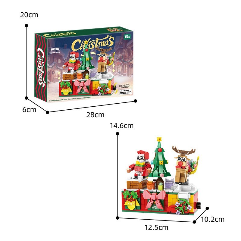 Kompatibles Weihnachtsbausteinset mit kleinen Teilen, Weihnachtsbaum-Bauspielzeug für Kinder