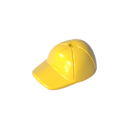 Gobricks Figurenkappe, kurzer, gebogener Schirm mit Nähten und Loch oben